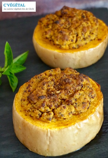 Nids de butternut au quinoa rouge et aux noix : Butternut squash nests with red quinoa and walnuts - C'Végétal