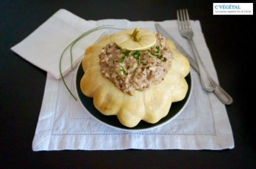 Risotto de pâtisson aux noix de pécan : Pecan nuts and patty pan squash risotto - C'Végétal