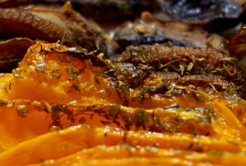 Le sandwich champignons-potimarron-cheddar comme chez Cojean - Les légumes après cuisson