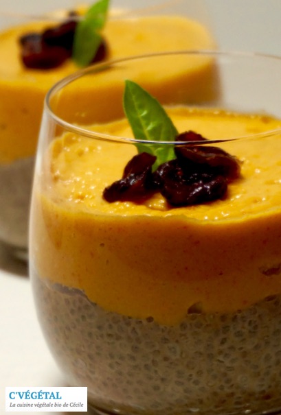 Pudding de graines de chia à la custard de kakis // Chia seed pudding with persimmon custard - C'Végétal